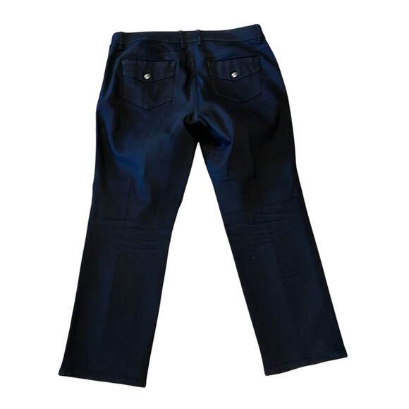 Chico's Women's Platinum Denim Stretch Straight Leg Jean Black Wash Size 12 - Picture 2 of 7